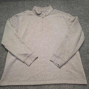 Mountain Club Mens Grey Quarter Zip Pullover Sweatshirt Size Large Mock Neck